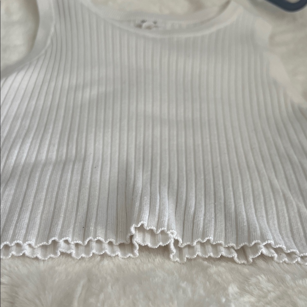 Garage Cropped White Ribbed Tank Top - Picture 5 of 5